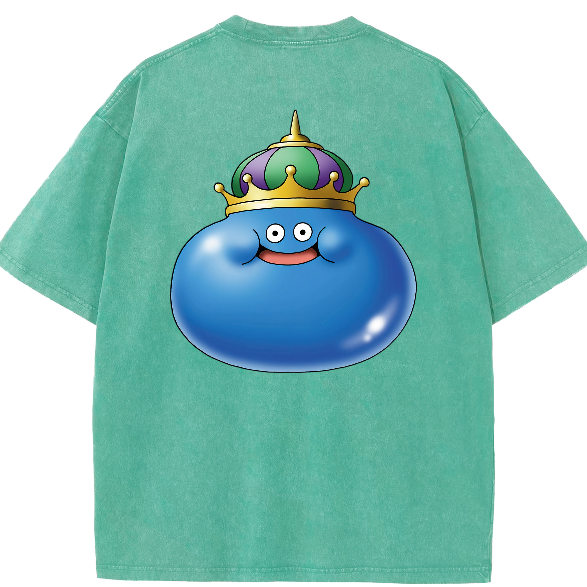 （画像用） ドラゴンクエスト Doragon Kuesuto Dragon Quest 綿100% ヴィンテージ風 半袖Tシャツ（背面プリント）